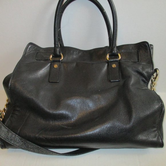 *Michael Kors HAMILTON 2-WAY Black Pebbled Leather Satchel - Picture 3 of 9